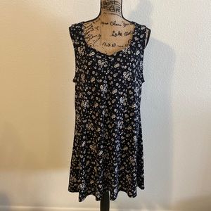 Black floral sleeveless sundress
